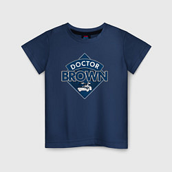 Футболка хлопковая детская Doctor Brown, цвет: тёмно-синий