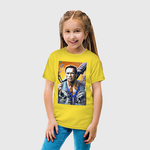 Детская футболка Арнольд Шварценеггер - крутой чувак / Желтый – фото 4