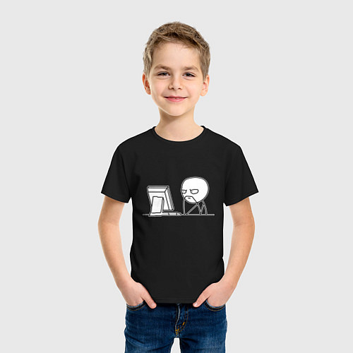 Детская футболка Мемный программист / Черный – фото 3