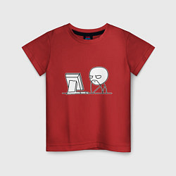 Футболка хлопковая детская Мемный программист, цвет: красный