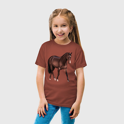 Детская футболка Австралийская пастушья лошадь / Кирпичный – фото 4