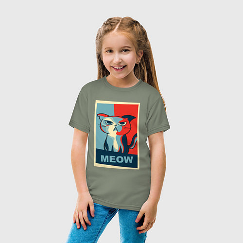 Детская футболка Meow obey / Авокадо – фото 4