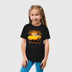 Футболка хлопковая детская Американский маслкар Chevrolet Corvette Stingray, цвет: черный — фото 2