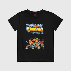 Футболка хлопковая детская Subway Surfers, цвет: черный