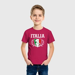Футболка хлопковая детская Italy map, цвет: маджента — фото 2