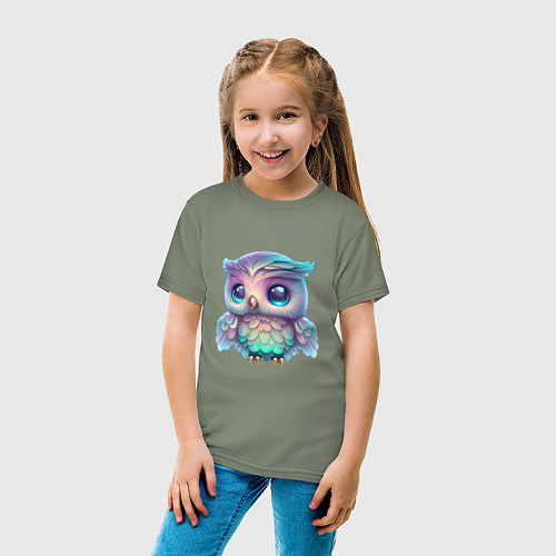 Детская футболка Милая сказочная сова / Авокадо – фото 4