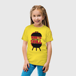 Футболка хлопковая детская Born to grill, цвет: желтый — фото 2