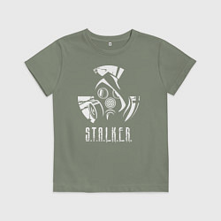 Футболка хлопковая детская STALKER противогаз, цвет: авокадо
