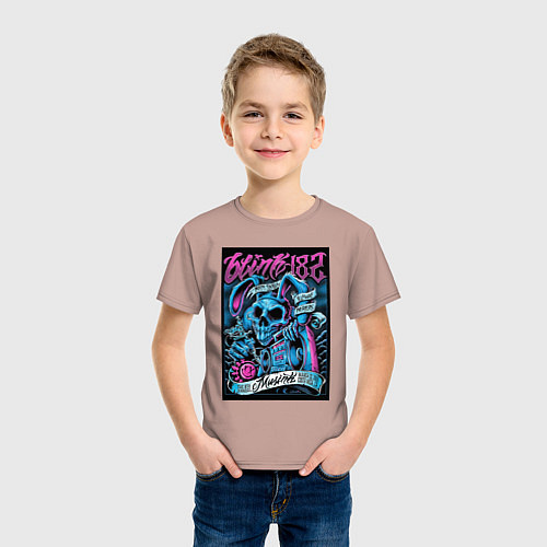 Детская футболка Blink 182 рок группа / Пыльно-розовый – фото 3