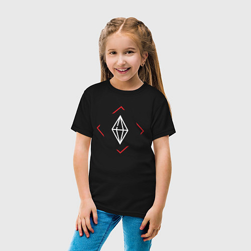 Детская футболка Символ The Sims в красном ромбе / Черный – фото 4