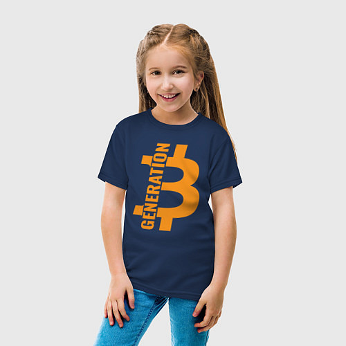 Детская футболка Поколение биткоин / Тёмно-синий – фото 4