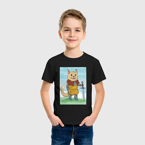 Детская футболка Боевой котэ / Черный – фото 3