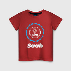 Футболка хлопковая детская Saab в стиле Top Gear, цвет: красный