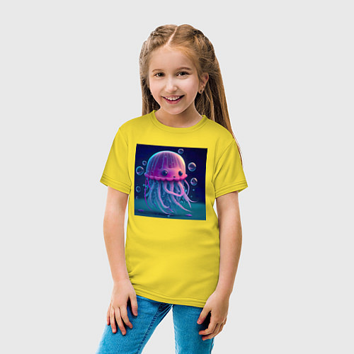 Детская футболка Милая Медуза / Желтый – фото 4
