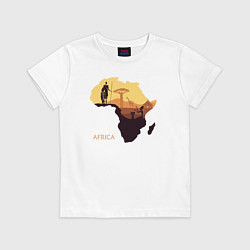 Футболка хлопковая детская Africa, цвет: белый
