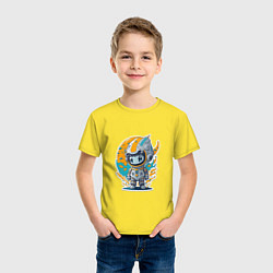Футболка хлопковая детская Маленький инопланетянин, цвет: желтый — фото 2