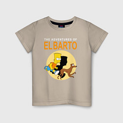 Футболка хлопковая детская Adventures of El Barto, цвет: миндальный