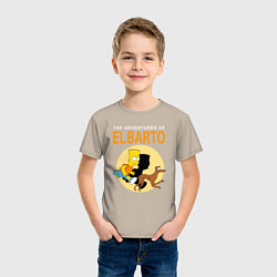Футболка хлопковая детская Adventures of El Barto, цвет: миндальный — фото 2
