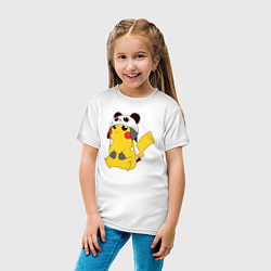Футболка хлопковая детская Pika panda, цвет: белый — фото 2