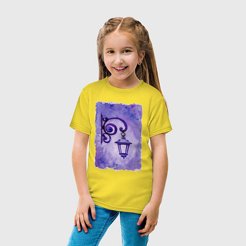 Детская футболка Фиолетовый уличный фонарь / Желтый – фото 4