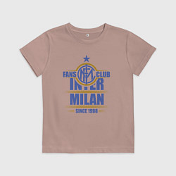 Футболка хлопковая детская Inter Milan fans club, цвет: пыльно-розовый