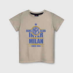 Футболка хлопковая детская Inter Milan fans club, цвет: миндальный