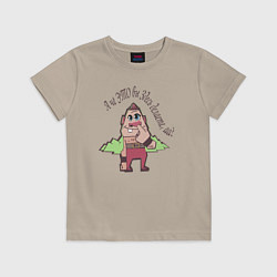 Футболка хлопковая детская Мультяшный персонаж, цвет: миндальный