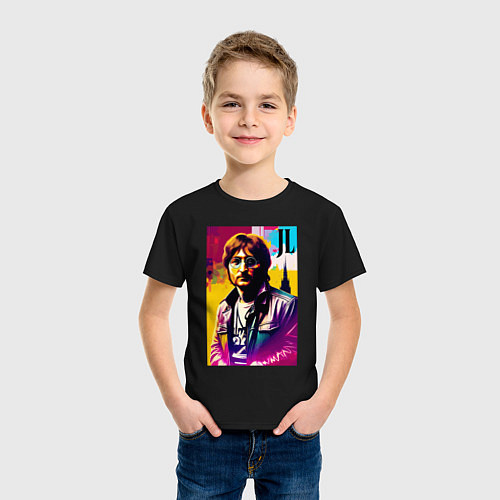Детская футболка John Lennon - world legend / Черный – фото 3