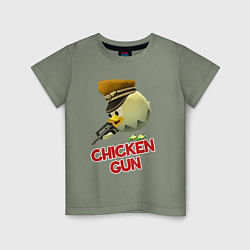 Футболка хлопковая детская Chicken Gun logo, цвет: авокадо