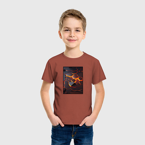 Детская футболка Раскалённые плиты / Кирпичный – фото 3