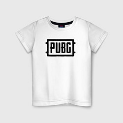 Футболка хлопковая детская Логотип Pubg, цвет: белый