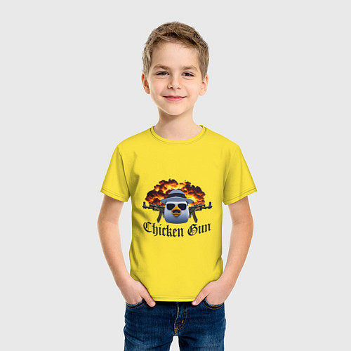 Детская футболка Chicken gun game / Желтый – фото 3