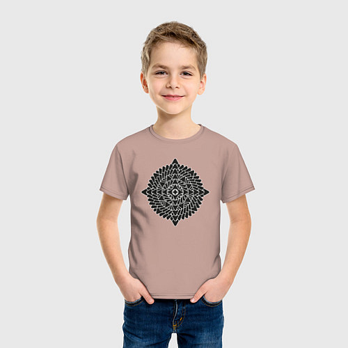 Детская футболка Звезда и треугольник / Пыльно-розовый – фото 3