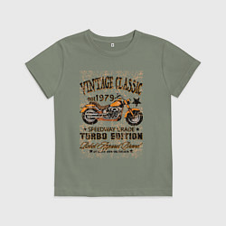 Футболка хлопковая детская Винтажный чеппер, цвет: авокадо