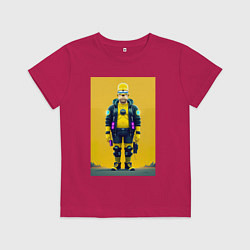 Футболка хлопковая детская Homer Simpson - cyberpunk, цвет: маджента