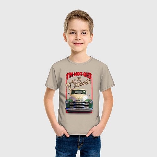 Детская футболка Классика автомобиль Chevrolet Thriftmaster / Миндальный – фото 3