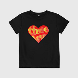 Футболка хлопковая детская Милое сердечко, цвет: черный
