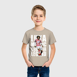 Футболка хлопковая детская Лука Модрич Хорватия, цвет: миндальный — фото 2