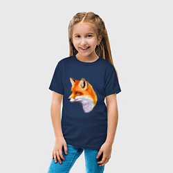 Футболка хлопковая детская Лисичка красавица, цвет: тёмно-синий — фото 2
