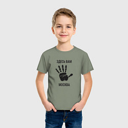 Футболка хлопковая детская Здесь вам Москва, цвет: авокадо — фото 2