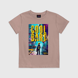 Футболка хлопковая детская Cool Bart - urban fantasy, цвет: пыльно-розовый