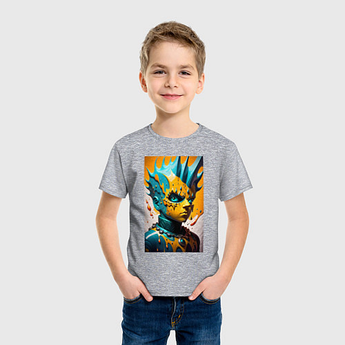 Детская футболка Фантазийный Барт Симпсон - нейросеть / Меланж – фото 3