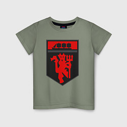 Футболка хлопковая детская Manchester logo, цвет: авокадо
