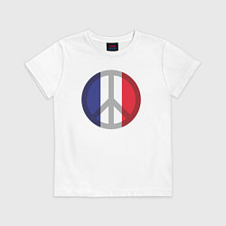 Футболка хлопковая детская Peace France, цвет: белый