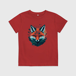 Футболка хлопковая детская Огненная лисица, цвет: красный