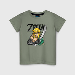 Футболка хлопковая детская The Legend of Zelda - Tears of the Kingdom, цвет: авокадо
