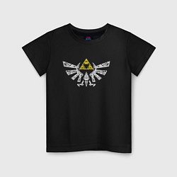 Футболка хлопковая детская The Legend of Zelda - znak, цвет: черный