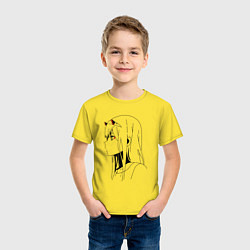 Футболка хлопковая детская Милый во франксе - line, цвет: желтый — фото 2