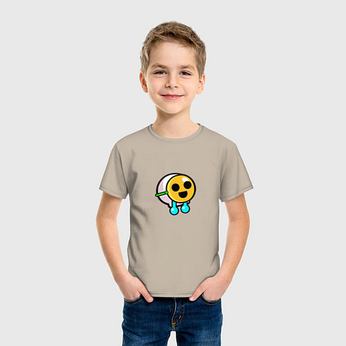 Детская футболка Плачущий за маской Спрей Бравл старс / Миндальный – фото 3