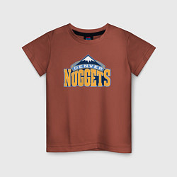 Футболка хлопковая детская Denver Nuggets, цвет: кирпичный